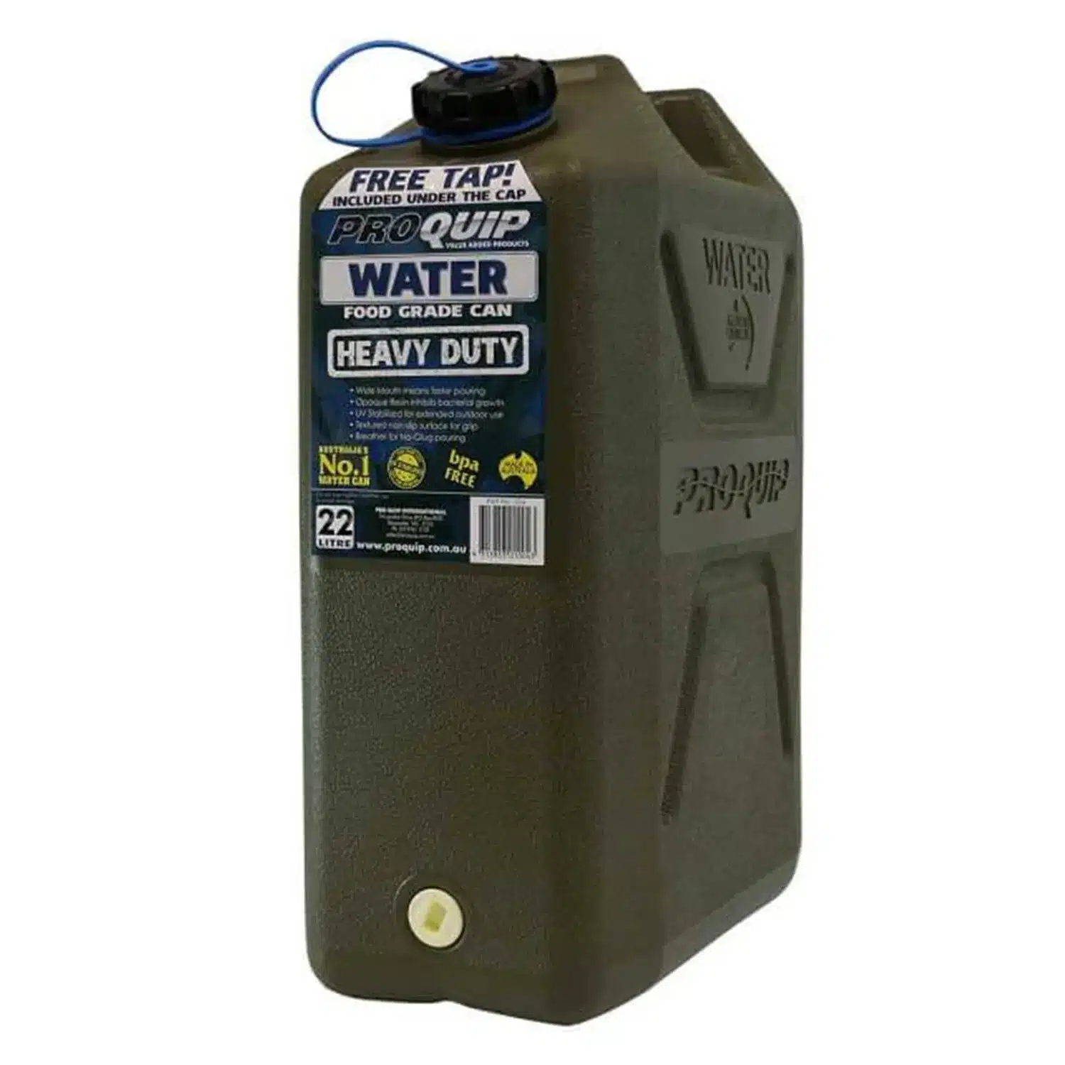 ProQuip HD Plastic 22L Green Water Can